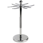 Stainless Steel 4-Prong Razor and Brush Shaving Stand - Holds 2 Razors and 2 Brushes - Prohibition Style